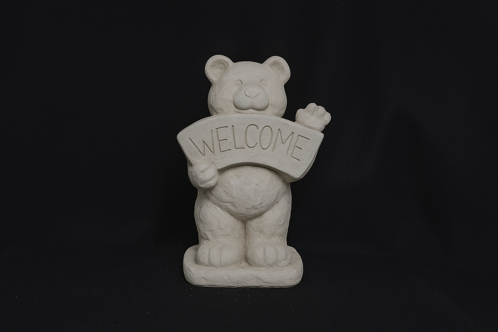 Bear with Welcome Sign