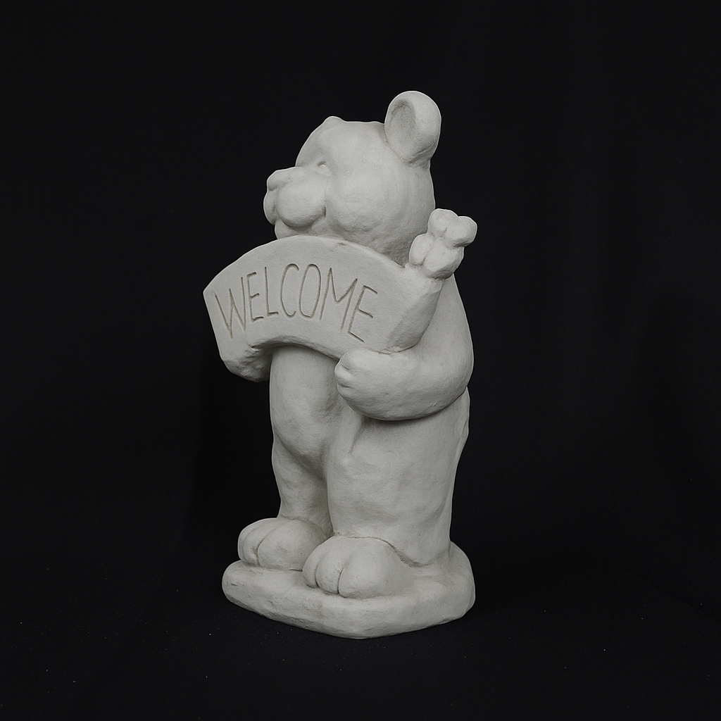 Bear with Welcome Sign