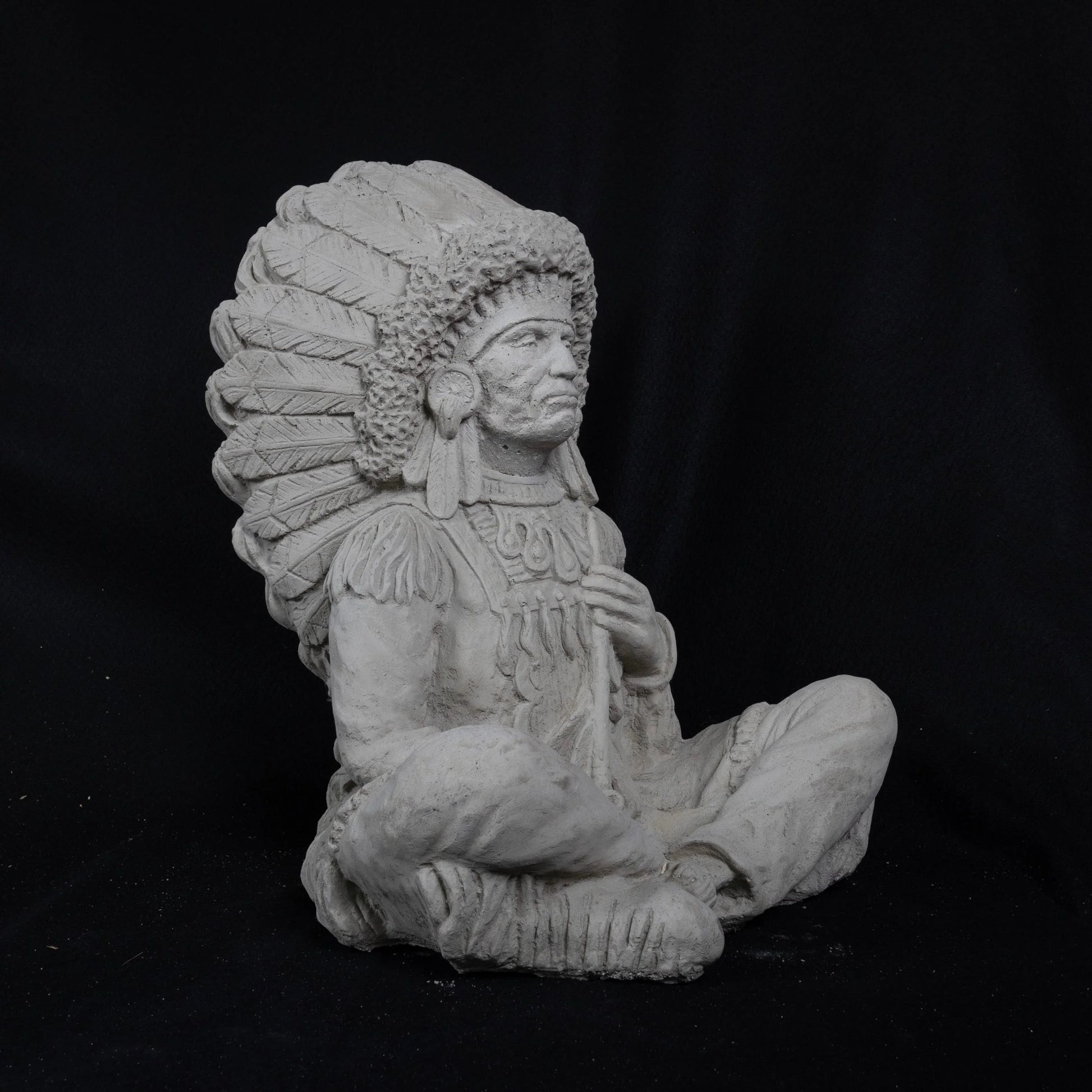 Indian Chief Concrete Statue Side